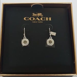 Coach Open Circle Silver Dangle Earrings